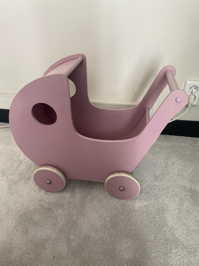 Smalstuff houten poppenwagen, Ophalen, Gebruikt, Duw- of Trekspeelgoed
