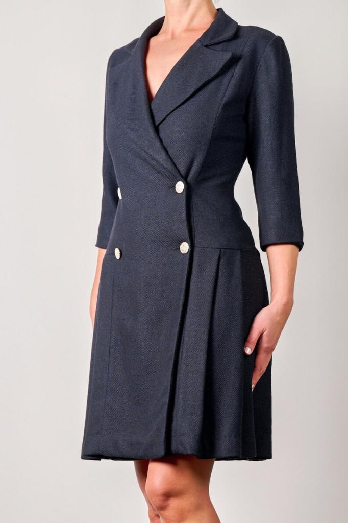 Blauw tweed jurk M HANDGEMAAKT! NIEUW!, Kleding | Dames, Jurken, Maat 38/40 (M), Blauw, Nieuw, Ophalen of Verzenden
