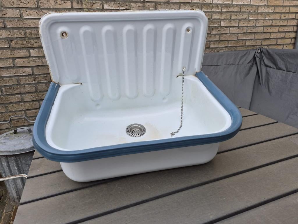 Uitstortgootsteen, emaille wasbak, Ophalen of Verzenden