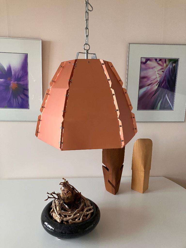 Qazqa hanglamp koper, Huis en Inrichting, Lampen | Hanglampen, Ophalen, Zo goed als nieuw, Metaal, Minder dan 50 cm