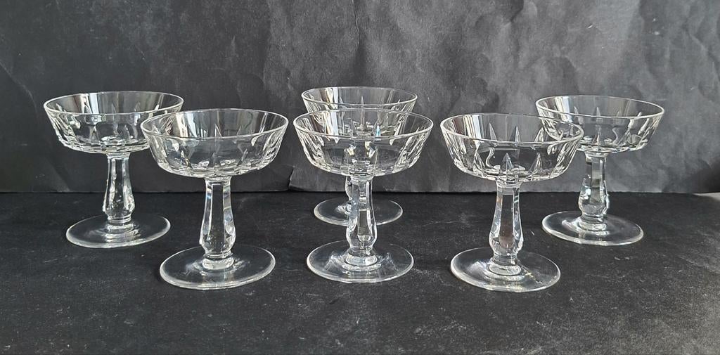 W.J. Rozendaal 6 kristallen likeurglazen. Type Van Dijck., Ophalen of Verzenden, Zo goed als nieuw, Overige typen