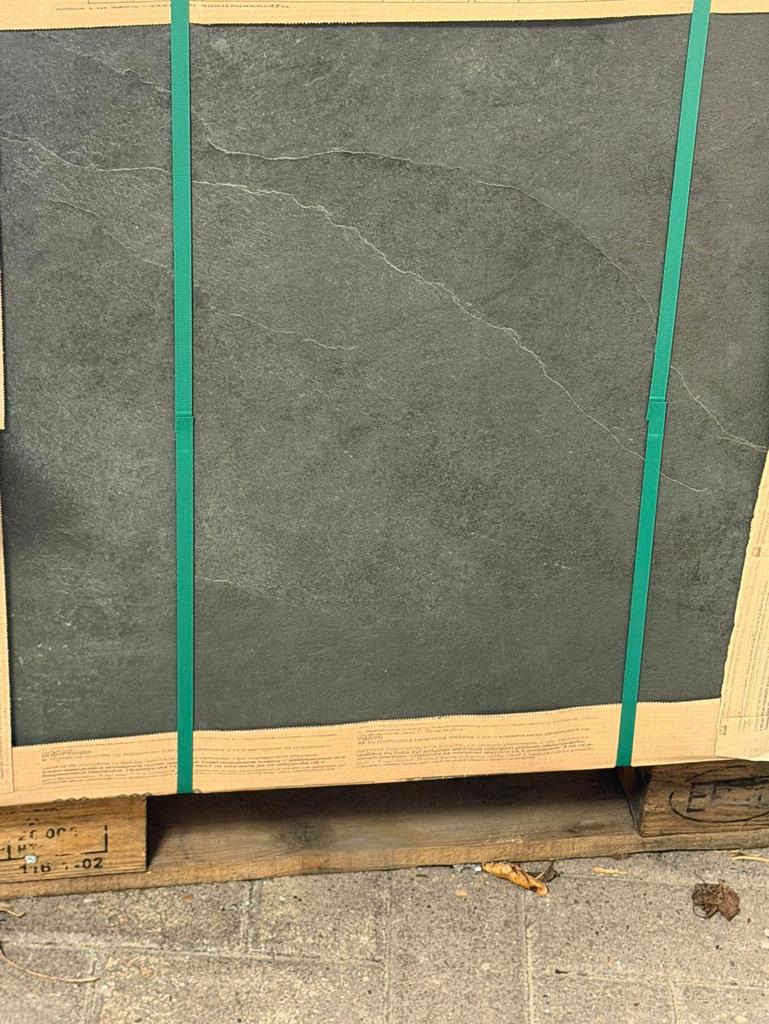 26 keramische tegels antraciet 60 x 60 cm, 2 cm dik, Ophalen, 40 tot 60 cm, Nieuw, 5 tot 10 m²