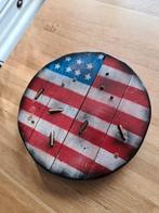 Ruige tapasplank / decoratieplank met USA-vlag design, Gebruikt, Schaal, Rond, Ophalen of Verzenden