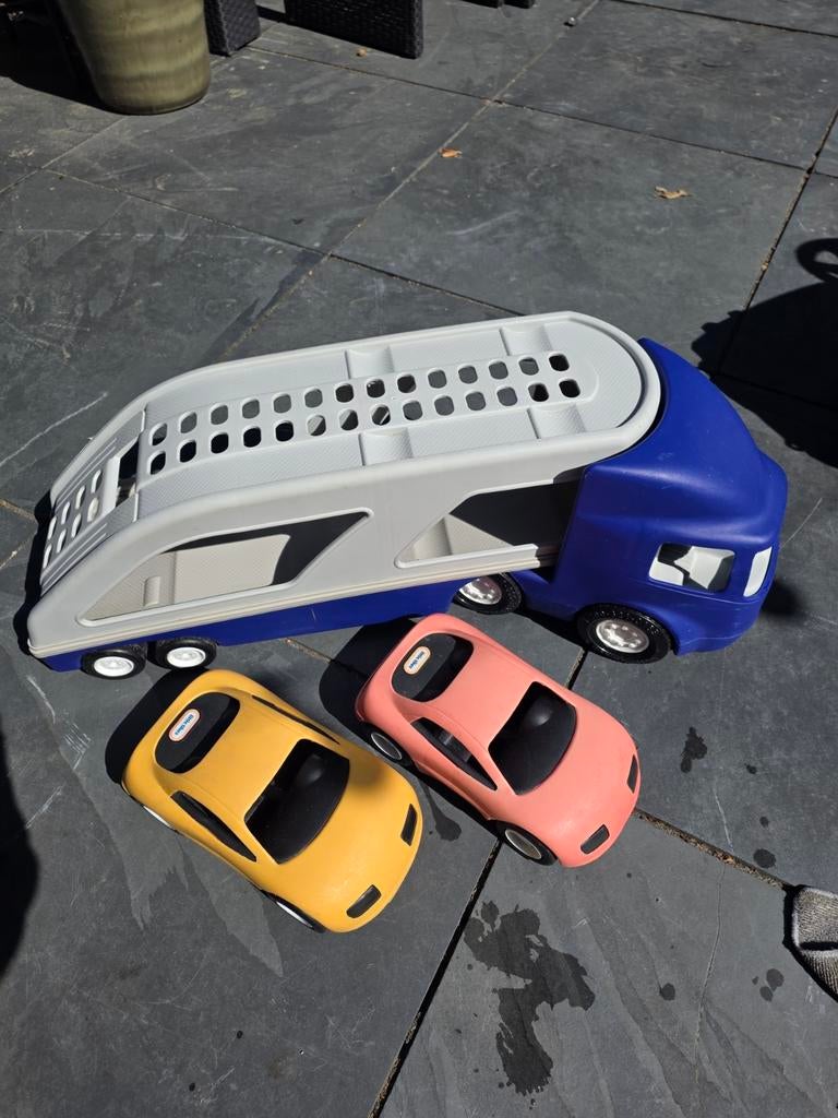 Little Tikes autotransporter met 2 auto's, Ophalen of Verzenden, Gebruikt