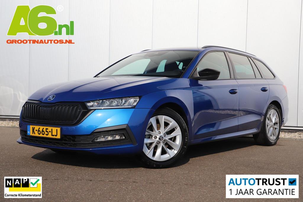 Skoda Octavia Combi 1.0 e-TSI Sport Business 110PK Automaat, Stof, Gebruikt, Met garantie (alle), Blauw