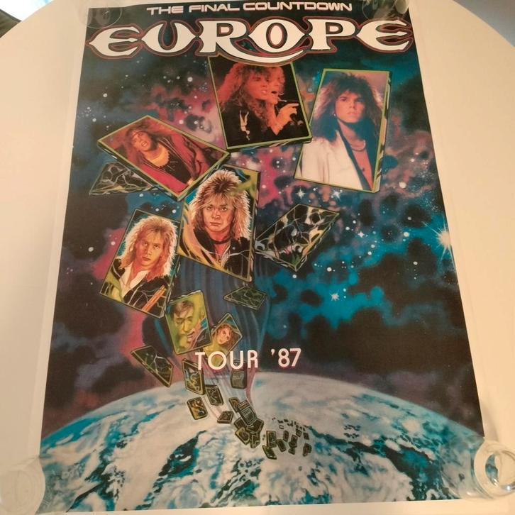 Vintage Europe The Final Countdown Tour '87 Poster 60x85cm, Verzamelen, Posters, Ophalen