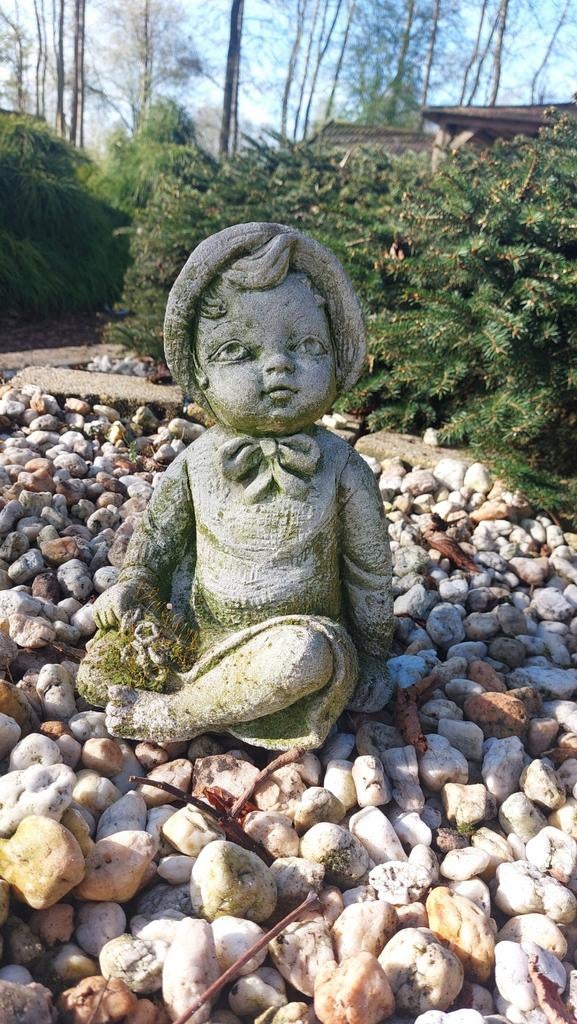 Tuinbeeld meisje - Beton - kinderbeeld tuindecoratie, Ophalen, Gebruikt, Beton, Mensenbeeld