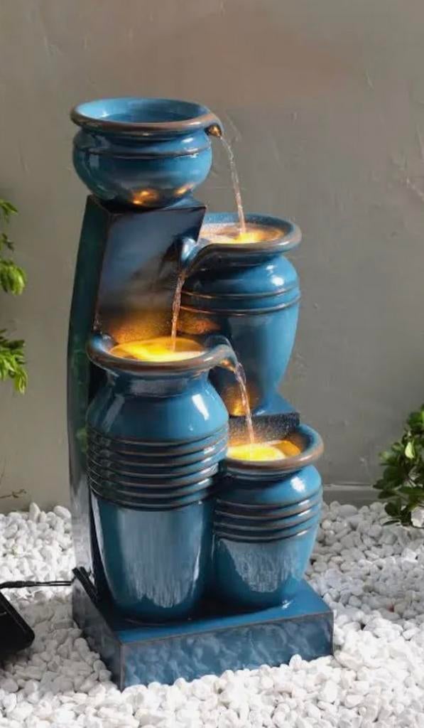 Teamson Home Tuin Water Fontein Met Lichten-Op zonne-energie, Tuin en Terras, Waterpartijen en Fonteinen, Ophalen, Nieuw, Fontein