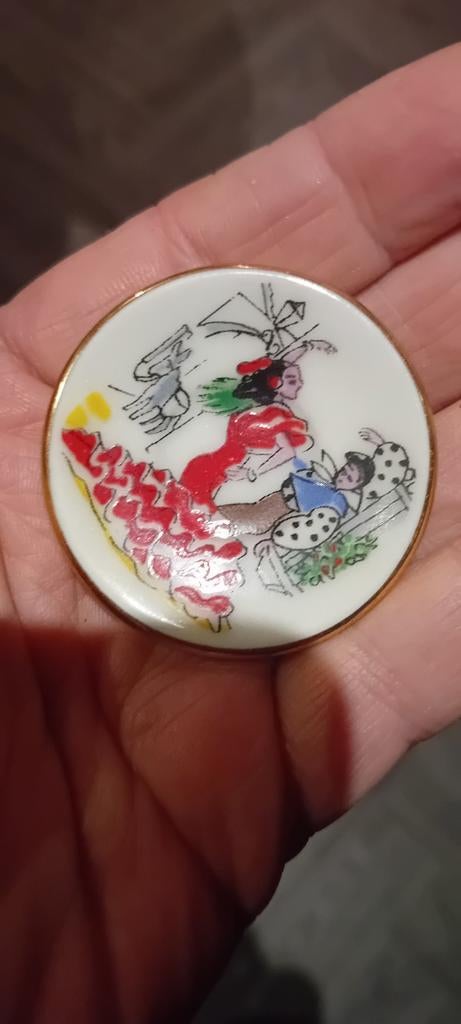 Decoratief porseleinen bordje met Spaanse danseres, Ophalen of Verzenden
