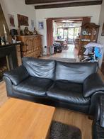 3 x zwart lederen bankstelen, Huis en Inrichting, Banken | Bankstellen, Ophalen, Gebruikt, 150 tot 200 cm, Tweepersoons