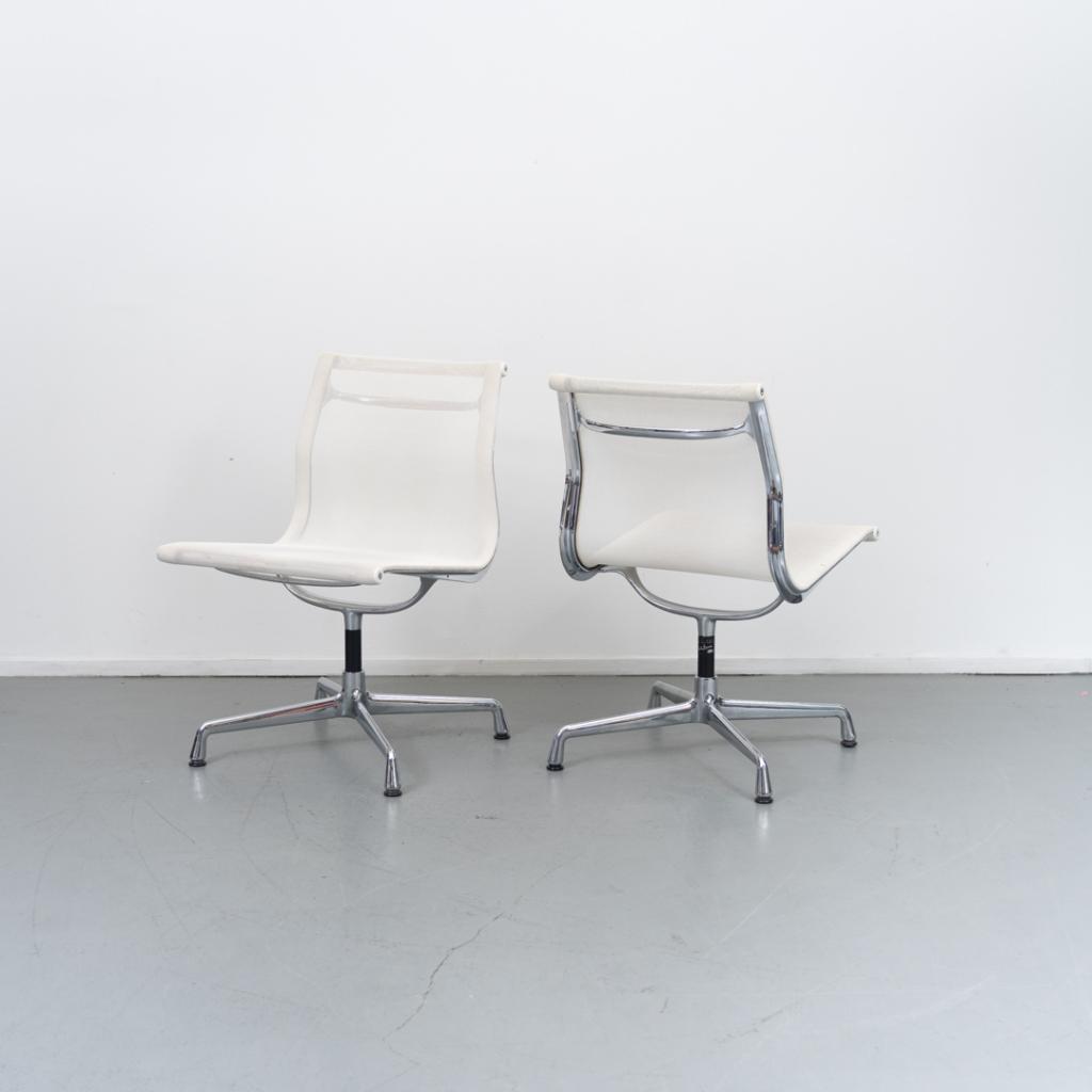 4 Vitra Eames Ea105 Wit  Netweave Chroom, Niet ingevuld, Niet ingevuld, Ophalen of Verzenden, Zo goed als nieuw