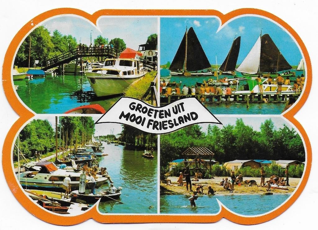 Friesland Gelopen Ansichtkaart ( B5677 ), Verzamelen, Ansichtkaarten | Nederland, Ophalen of Verzenden, 1980 tot heden, Gelopen
