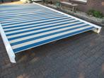 Z.G.A.N elektr knikarmzonnescherm 5.50 m breed uitval 3 m!!!, 450 cm of meer, Elektrisch, Ophalen of Verzenden, Zo goed als nieuw
