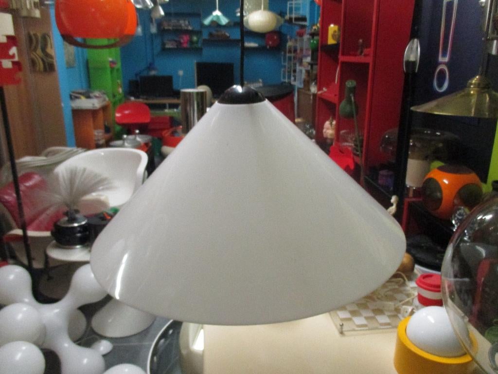 Vico Magistretti design hanglamp Snow Oluce jaren 70 retro, Huis en Inrichting, Kunststof, ?, Minder dan 50 cm, Gebruikt