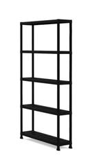 Zwarte kunststof stellingkast met 5 planken (3 stuks), Ophalen of Verzenden, Gebruikt