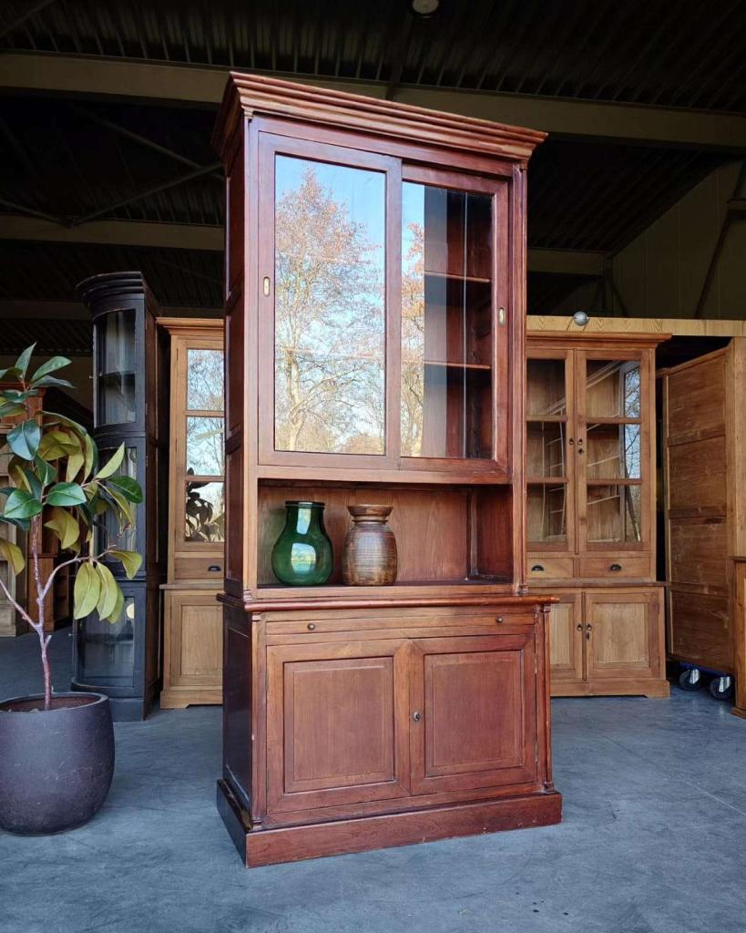 Hoge notariskast | Servieskast - Engels kantoor #2724, Ophalen of Verzenden