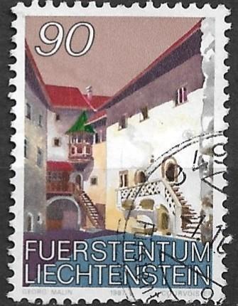 Liechtenstein 1987 mi.919 KASTEEL VADUZ nom. 90, Postzegels en Munten, Postzegels | Europa | Overig, Gestempeld, Overige landen