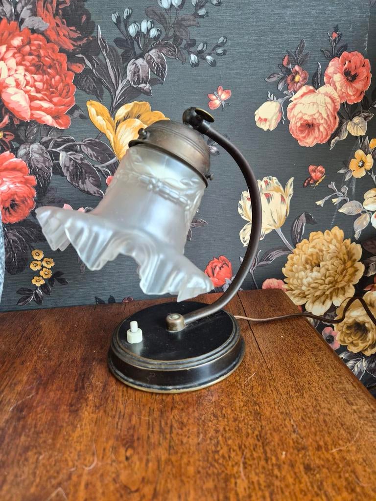 ArtNouveau/ArtDeco lamp bureau, Ophalen of Verzenden, Minder dan 50 cm