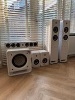 Polk Audio 5.1 Surround Speakerset (Wit), Gebruikt, 60 tot 120 watt, Complete surroundset, Ophalen