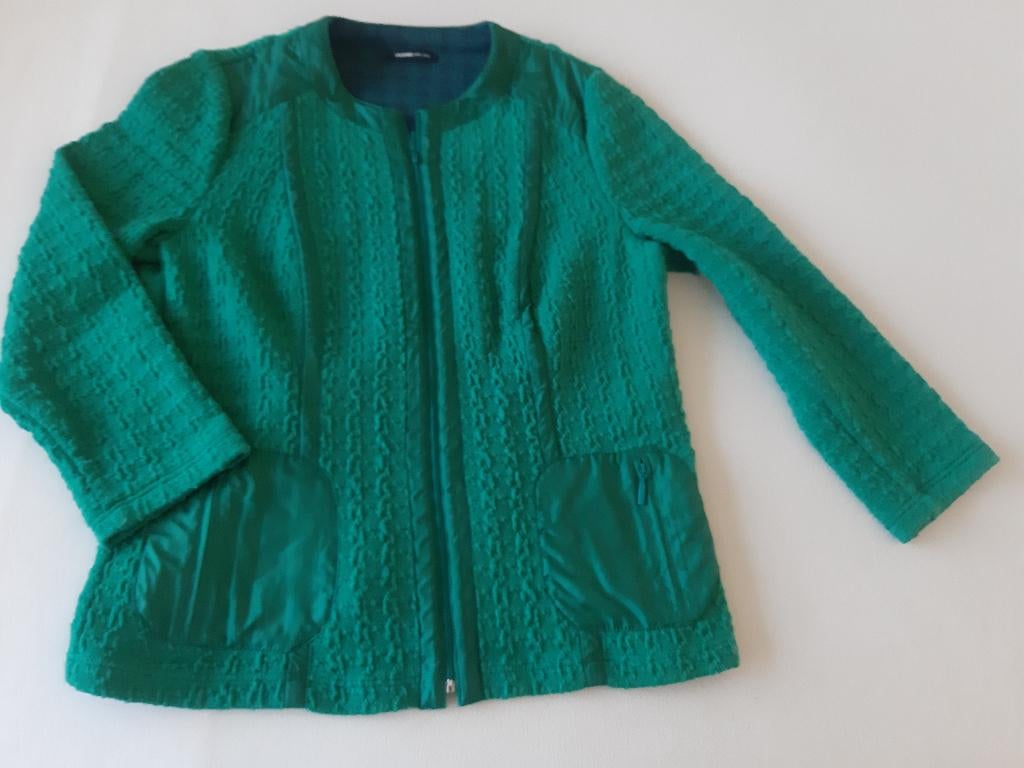 prachtig apart groen jasje Frank Walder maat 42, Ophalen, Maat 42/44 (L), Zo goed als nieuw, Jasje