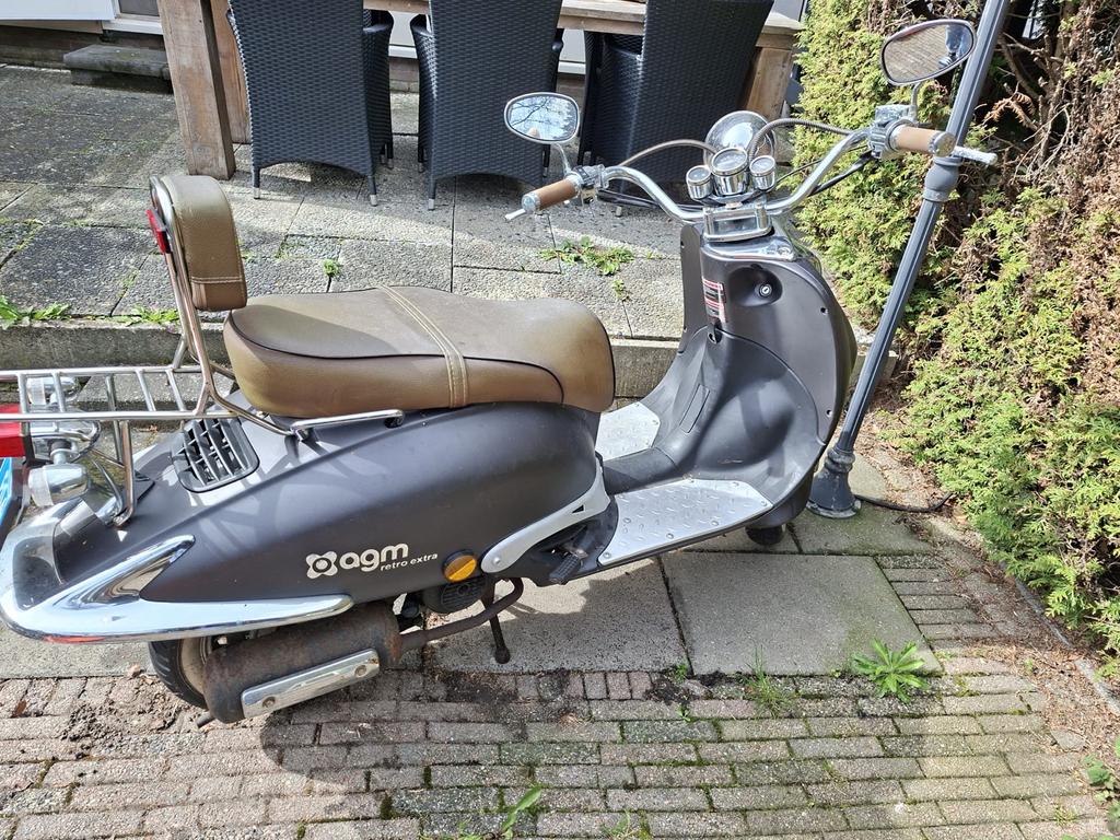 T.E.A.B AGM Retro Extra Scooter 2126 km, Fietsen en Brommers, Snorfietsen en Snorscooters, Gebruikt, Benzine, Ophalen, Overige merken