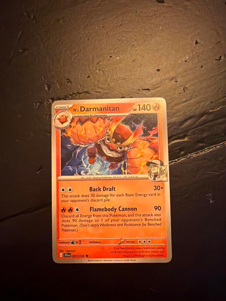 N's Darmanitan #27 - Pokémon Kaart, Hobby en Vrije tijd, Verzamelkaartspellen | Pokémon, Zo goed als nieuw, Losse kaart, Ophalen of Verzenden