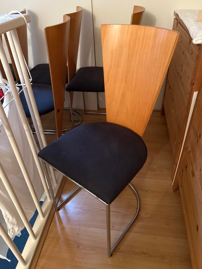 6 HarvinK stoelen - Zittingen moeten gemaakt worden, Huis en Inrichting, Stoelen, Gebruikt, Overige kleuren, Ophalen of Verzenden