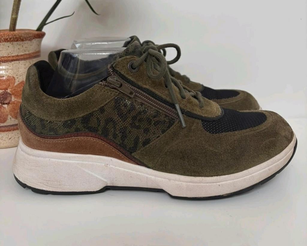 Xsensible Stretchwalker Lima kaki/ bruin/zwart maat 40 HX, Xsensible, Ophalen of Verzenden, Groen, Sneakers of Gympen