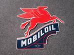 MOBILOIL EMAILLE RECLAMEBORD, Ophalen, Zo goed als nieuw, Reclamebord