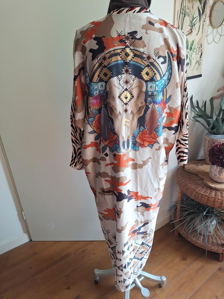 Lange jurk ibiza boho style maat l xl xxl, Beige, Maat 42/44 (L), Ophalen of Verzenden, Zo goed als nieuw