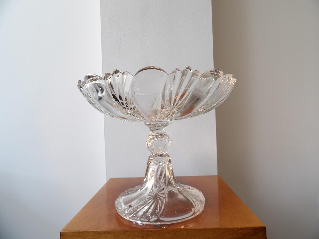 Art Deco Val st Lambert Fruitschaal op voet