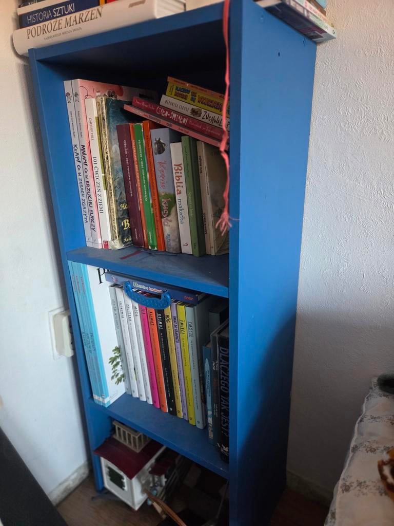 Blauwe Boekenkast met 3 Planken, Met plank(en), Minder dan 50 cm, Gebruikt, Eenvoudig, functioneel