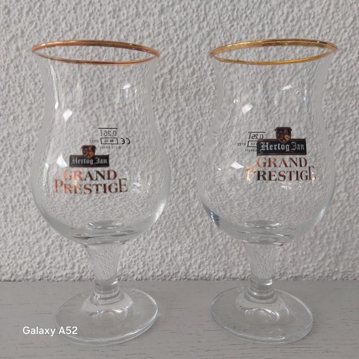 Hertog Jan Grand Prestige glazen logo 9, Verzamelen, Biermerken, Zo goed als nieuw, Glas of Glazen, Hertog Jan, Ophalen of Verzenden
