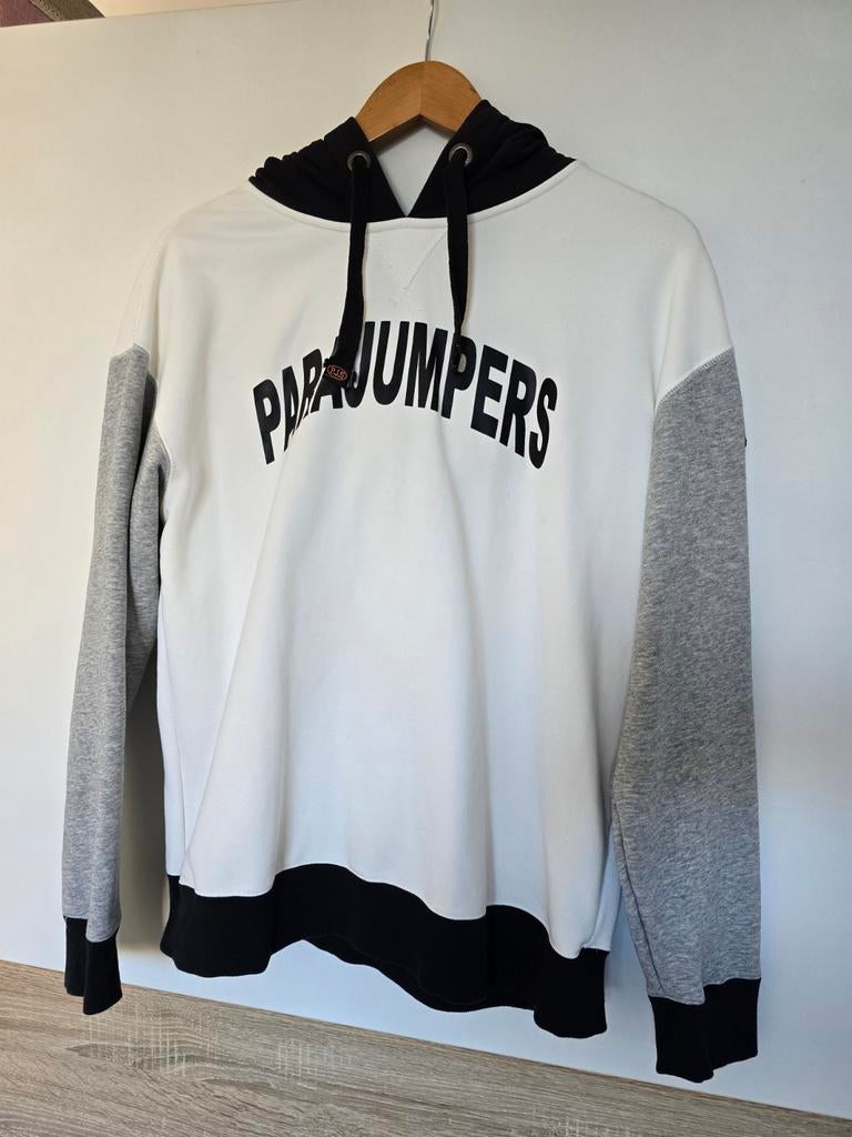 Orginele Parajumpers hoodie maat L - Wit/Grijs/Zwart, Kleding | Heren, Ophalen of Verzenden, Zo goed als nieuw, Parajumpers