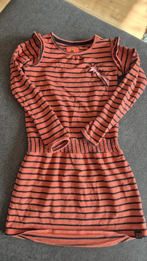 Z8 jurkje maat 128/134 - Bruin zwart gestreept, Kinderen en Baby's, Kinderkleding | Maat 128, Gebruikt, Meisje, Z8, Ophalen of Verzenden