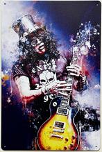 Slash Guns N' Roses getekend reclamebord van metaal wandbord, Info@deconoord.nl, Deco Noord, Nieuw, Ophalen of Verzenden