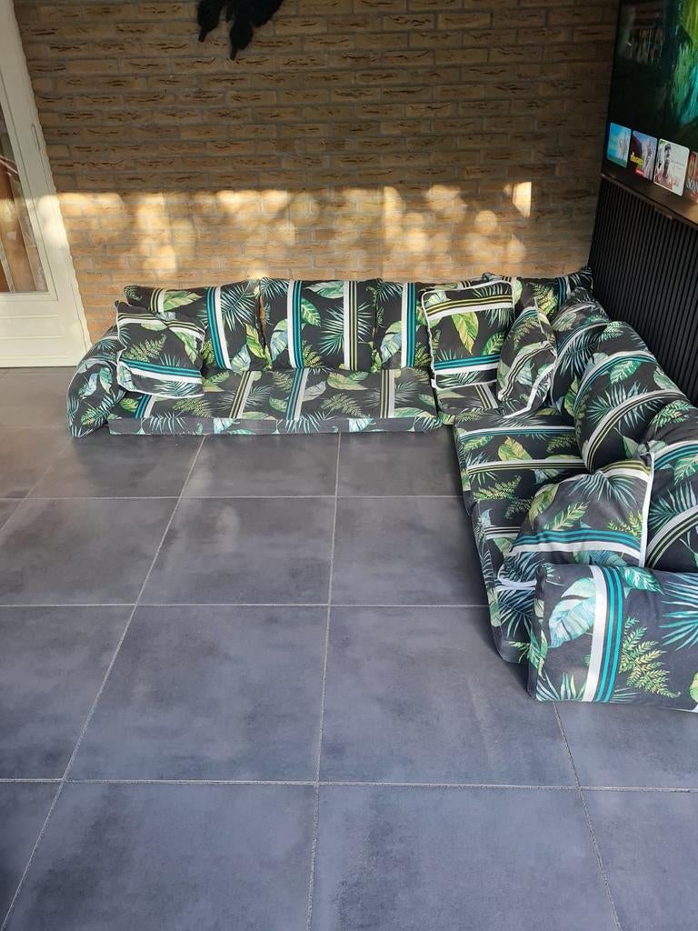Loungeset kussens met bladprint, Tuin en Terras, Tuinsets en Loungesets, Ophalen of Verzenden