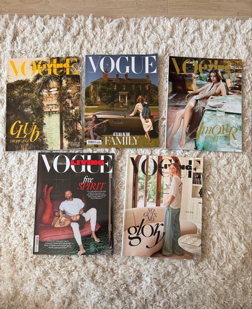 5x Vogue (incl. Living) - Zo goed als nieuw, Boeken, Ophalen of Verzenden, Zo goed als nieuw, Damesbladen