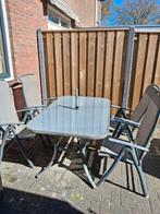 Complete tuinset (antraciet), Ophalen, 4 zitplaatsen, Gebruikt, Aluminium