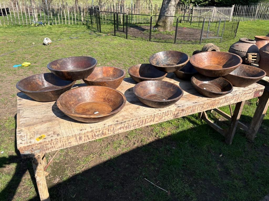 Oude houten schalen NU € 17 per stuk!!, Huis en Inrichting, Woonaccessoires | Schalen en Manden, Ophalen, Gebruikt, Schaal, Rond