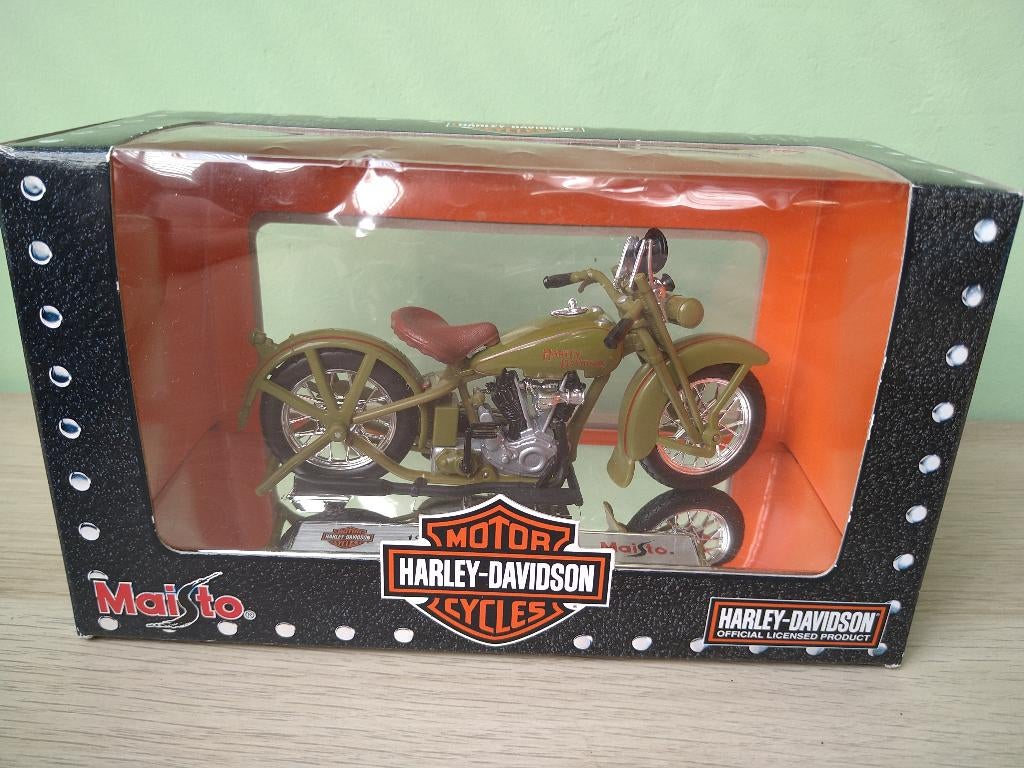 1928 Harley - Davidson JDH Twin Cam groen 1:18 Maisto, Hobby en Vrije tijd, Modelauto's | 1:18, Ophalen of Verzenden, Zo goed als nieuw
