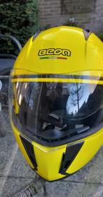 Systeemhelm geel Beon, Motoren, Ophalen of Verzenden, Tweedehands, Systeemhelm, Overige merken