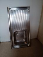 RVS Wasbak Keukenblad Spoelbak 100x50 cm Gebruikt, Ophalen, Gebruikt, Overige typen, Grijs