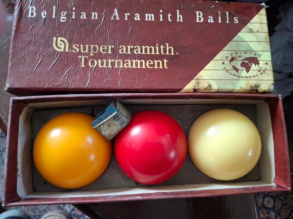 Belgische Aramith Super Tournament Biljartballen, Ophalen of Verzenden, Gebruikt, Keu of Ballen