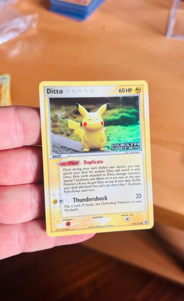 Ditto 63/113 Reverse Holo Stamped Ex Delta Species Pokemon, Hobby en Vrije tijd, Verzamelkaartspellen | Pokémon, Verzenden, Zo goed als nieuw