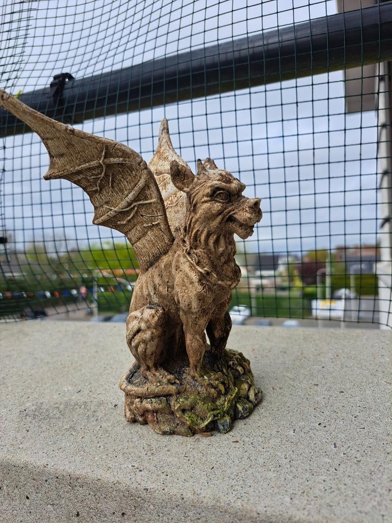 Draaken beeldje voor in het aquarium., Meerdere dieren