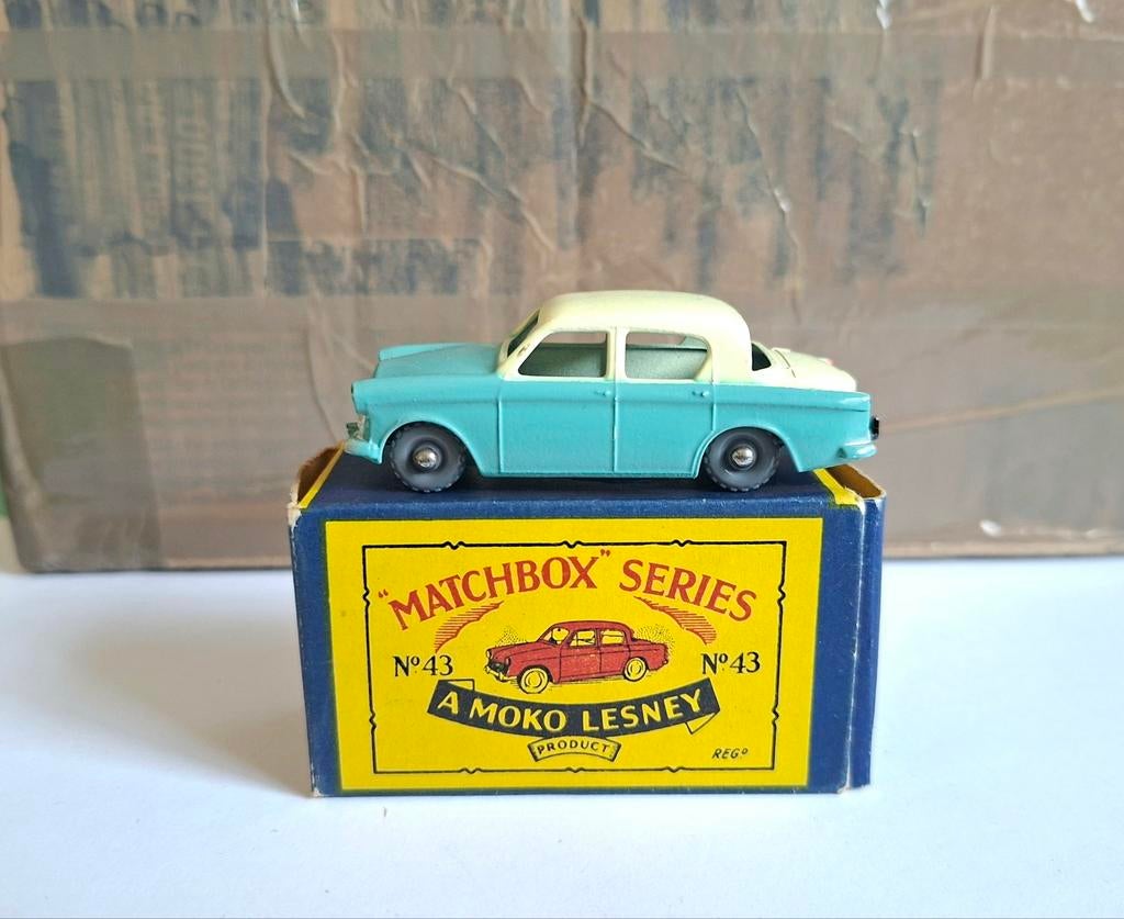 Matchbox 43 hillman minx turquoise  gpw !, Ophalen of Verzenden, Zo goed als nieuw, Auto, Matchbox