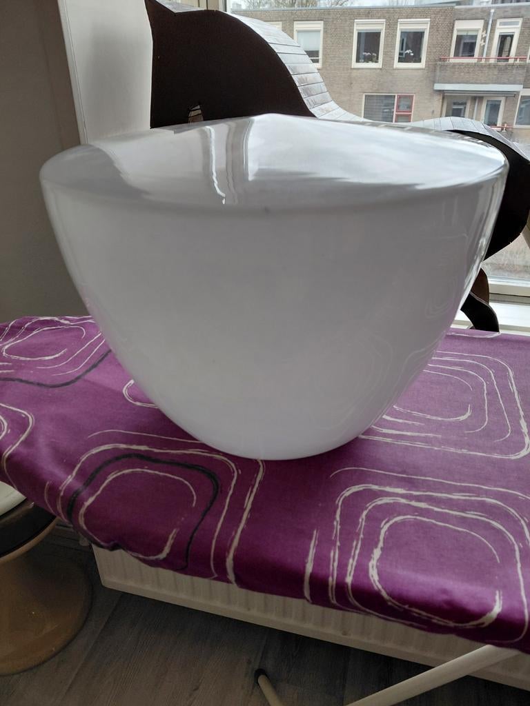 Art deco opalline schoollamp ca 1920/30, Huis en Inrichting, Ophalen, Glas, Art deco, Minder dan 50 cm