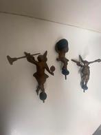 Antieke set beelden voor fries kantoor klokje, Ophalen of Verzenden