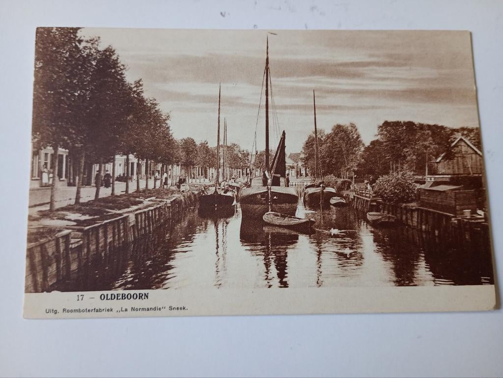 Oldeboorn met Scheepvaart, Verzamelen, Ansichtkaarten | Nederland, Ophalen of Verzenden, Voor 1920, Ongelopen, Friesland